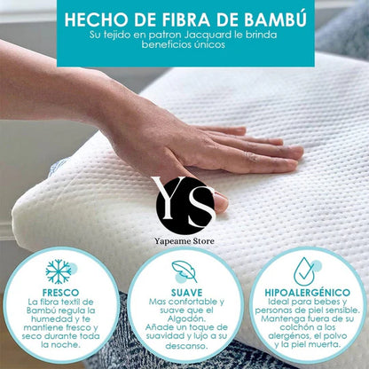 PROTECTOR DE COLCHÓN PREMIUM 2 PLAZAS ACOLCHADO IMPERMEABLE CON FORRO DE BAMBÚ